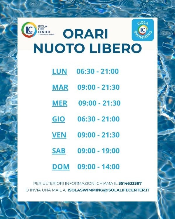 Gli orari del nuoto libero